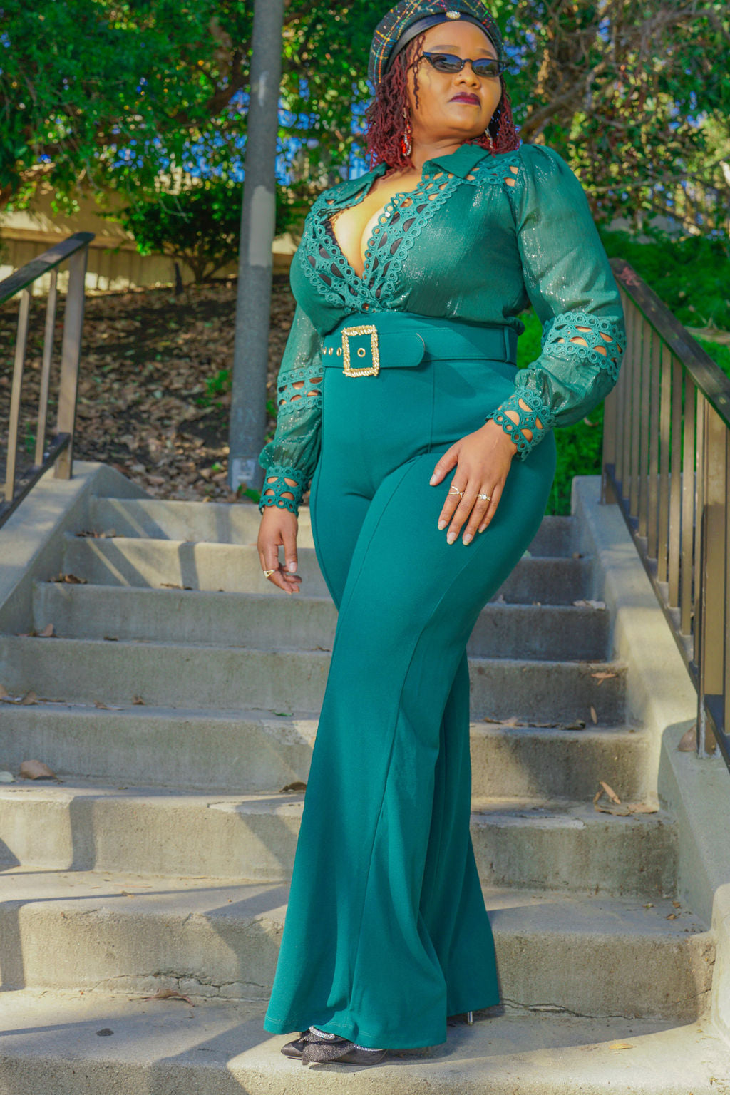 Crochet Woven Top Fashion Jumpsuit