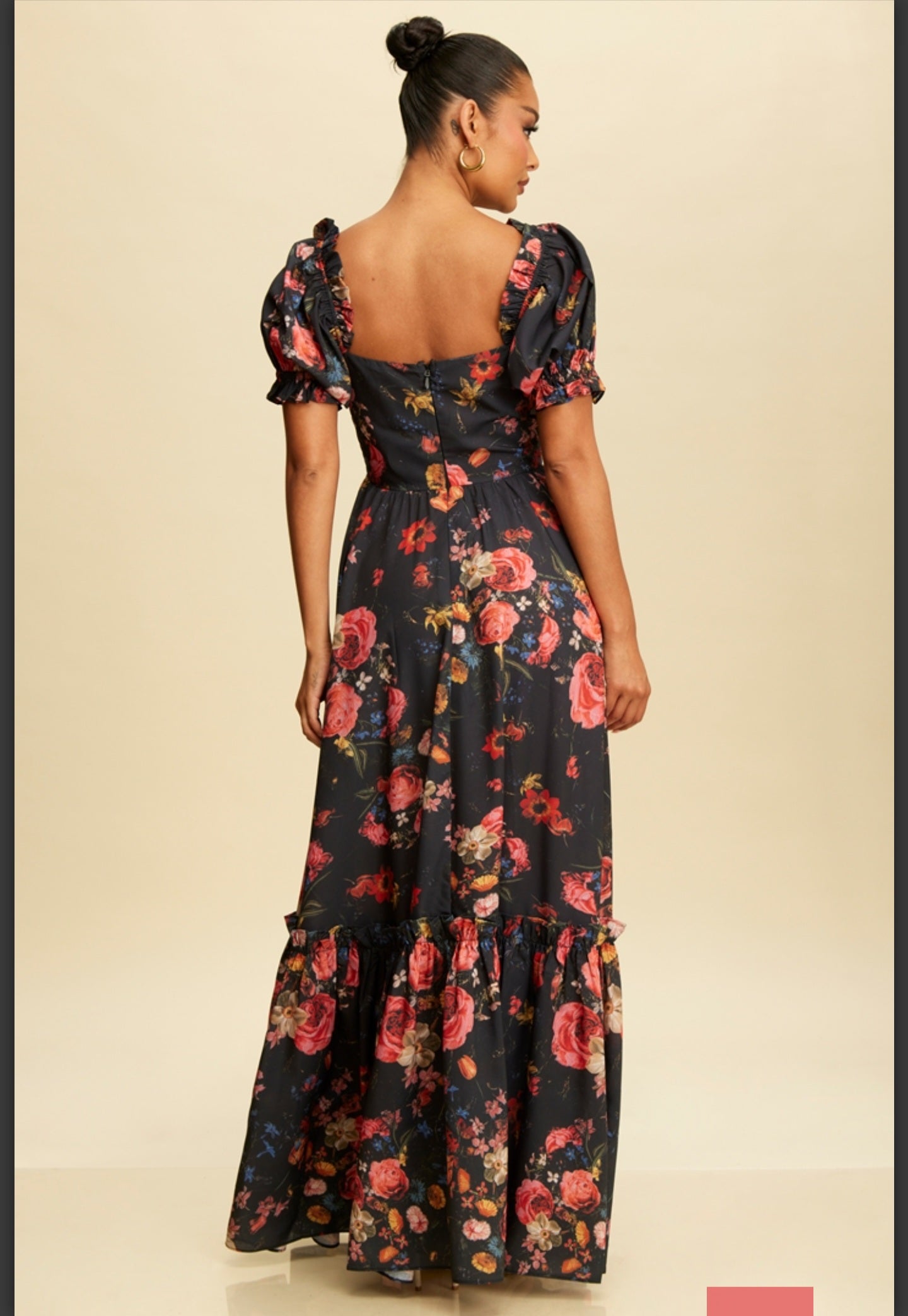 Floral tired bell sleeves dress