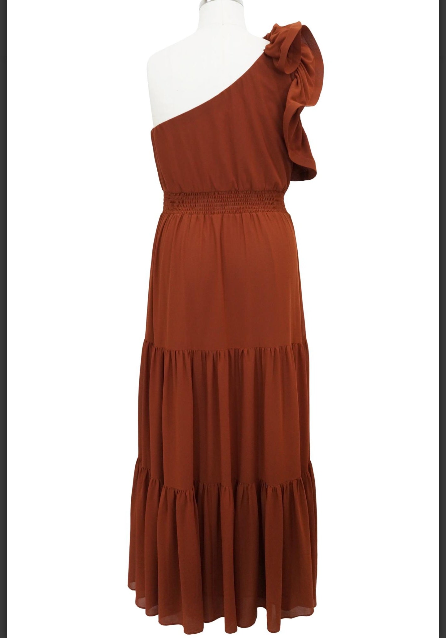 Plus ruffle one shoulder dress