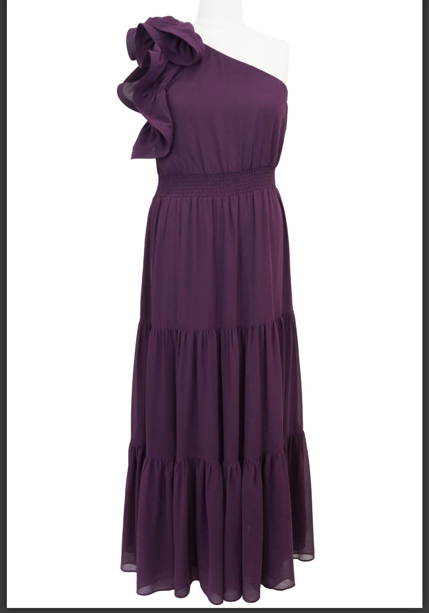 Plus ruffle one shoulder dress